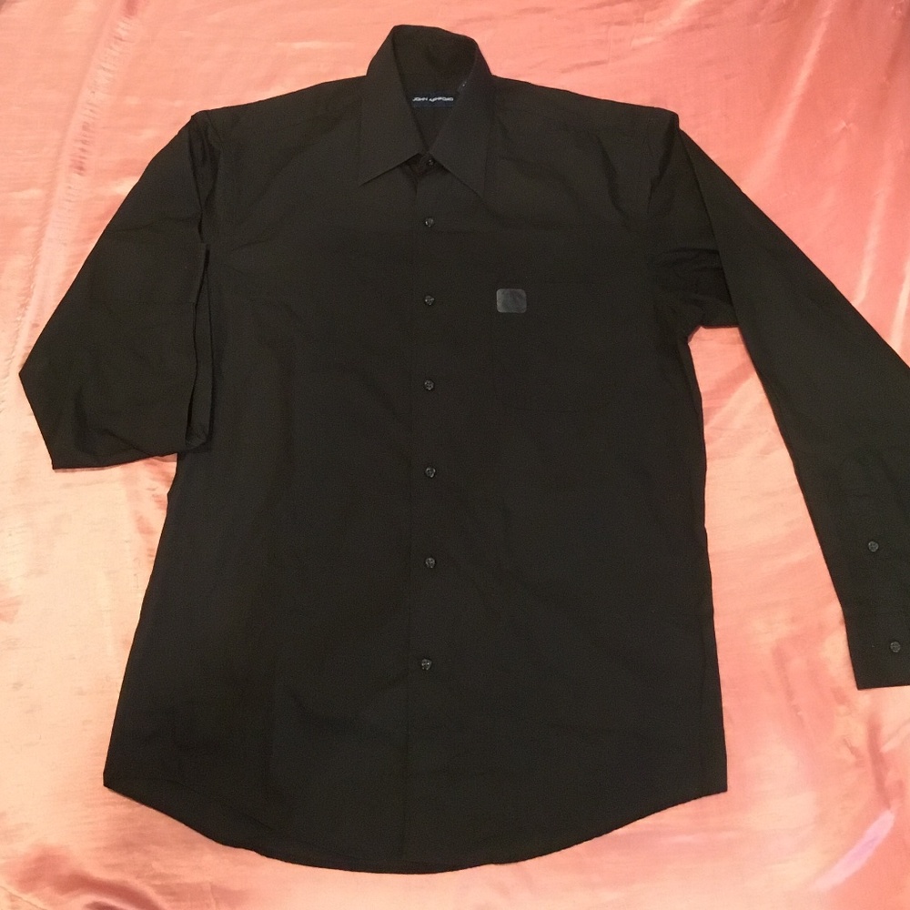 John Ashford Up Shirt Travel Easy Care Black Size M